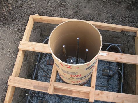 Sonotube rebar and bracing | Concrete footings, Concrete deck, Rebar