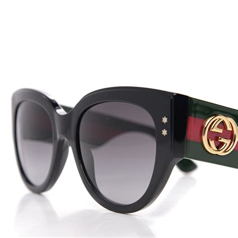 GUCCI Acetate Oversized Rectangle Frame Web Sunglasses GG3864/S Black 569095