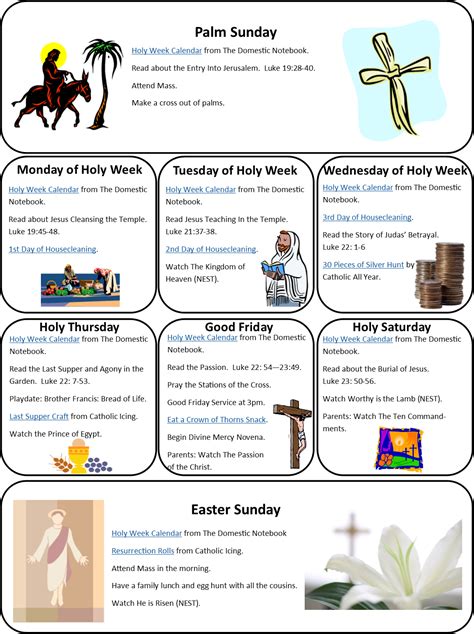 Holy Week Timeline For Kids Catholic
