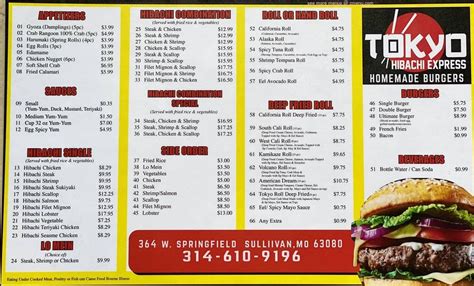 Online Menu of Tokyo Hibachi Food Truck Restaurant, Sullivan, Missouri ...