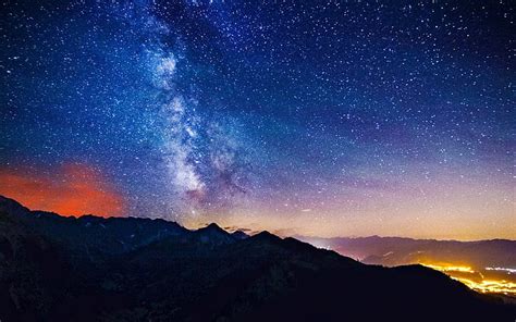 HD wallpaper: nature, mountains, stars, sky, Milky Way, night | Wallpaper Flare