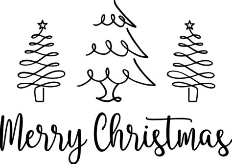 merry christmas - trees outline - free svg file for members - SVG Heart