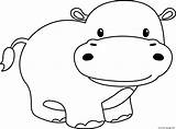 Hippo Coloring Page Printable sketch template