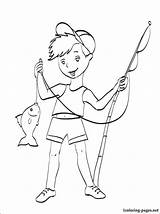 Boy Fishing Coloring Pages Printable sketch template