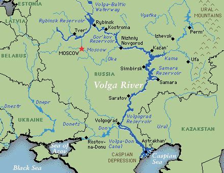 Volga River - Topography Map