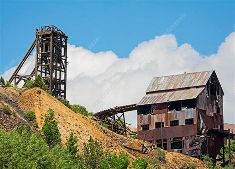 Historic Battle Mountain Gold Mine Victor Colorado - Stock Image - C036 ...