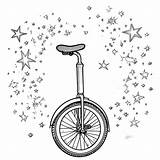 Sparkling One Wheel unicycle coloring Page Lulu Pages sketch template