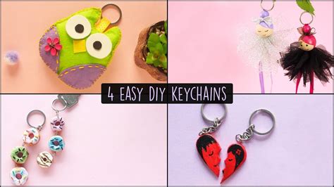 4 Easy DIY Keychains - YouTube