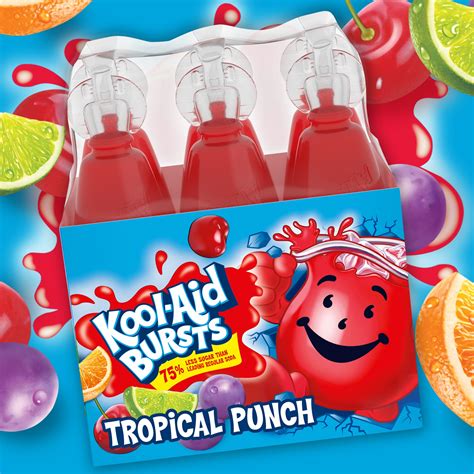 Kool-Aid Bursts Tropical Punch Artificially Flavored Soft Drink Pack 6 ...