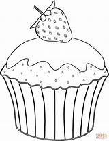Muffin With Strawberry coloring Page  Free Printable Coloring Pages sketch template