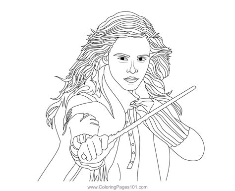 Hermione Granger Wand Harry Potter Coloring Page For Kids Harry Potter ...