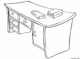 Table Desk Coloring Page » Turkau sketch template