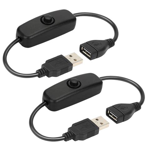 USB 501 Switch Cable (2 Pack), Male to Female USB Cable with On/Off Switch, USB Extension Inline ...