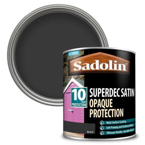 PC Building Supplies. Sadolin Superdec Satin Woodstain - 1L - Black