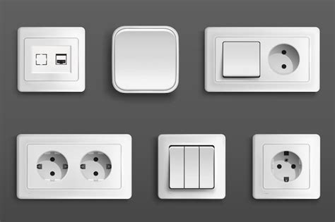 Free Vector | Electric sockets and switches on wall