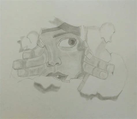 Boy Ripping Through Paper Illusion Torn Paper, Illusions, Artsy, Sketch, Illustration, Sketch ...