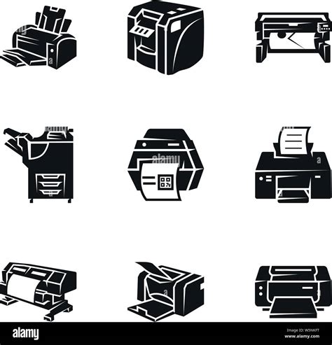 Modern printer icon set. Simple set of 9 modern printer vector icons for web design isolated on ...