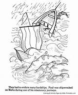 Paul And The Shipwreck Coloring Page sketch template