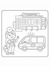 Hospital coloring pages sketch template