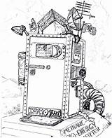 Outhouse Drawings Sketch Coloring Page sketch template