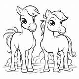 Coloring Horse Kids Page To Colorcoloring For Kidsfarm sketch template