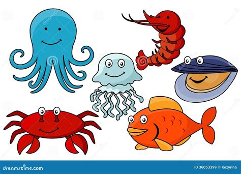 Cartoon Sea Animals. Royalty Free Stock Images - Image: 36053399