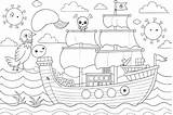 Whimsical Pirate Adventure Coloring Page For Kids Activities And Crafts  sketch template