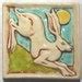 Leaping Hare Rabbit Ceramic Art Tile White Multi 4x4 | Etsy