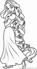 Easy Rapunzel Coloring Pages sketch template