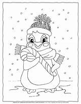 Penguin Christmas Coloring Page  Planerium sketch template