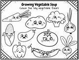Vegetable Soup Coloring Page sketch template