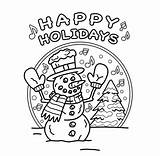 Happy Holidays Coloring Pages sketch template