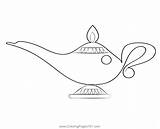Magic Lamp Coloring Page For Kids  Free Aladdin Printable sketch template