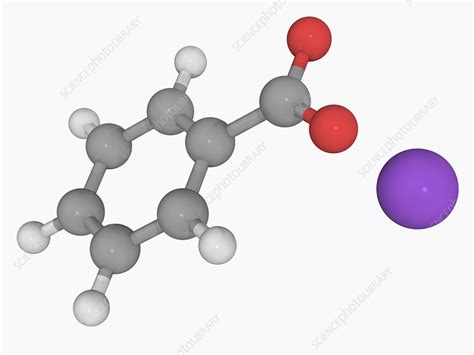 Sodium benzoate molecule - Stock Image - F004/6640 - Science Photo Library