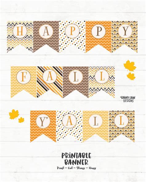 Happy Fall Y'all Printable Banner Fall Banner Fall Sign - Etsy
