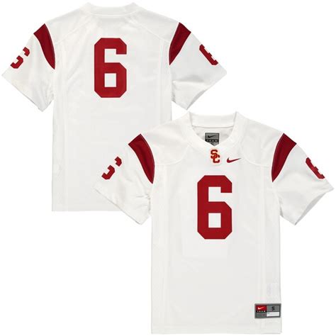 #6 USC Trojans Nike Youth Replica Football Jersey - White