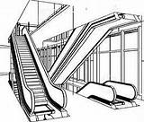 Escalator Coloring Pages sketch template