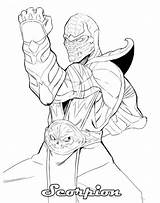 Scorpion In Mortal Kombat Coloring Page  Free Printable Pages sketch template