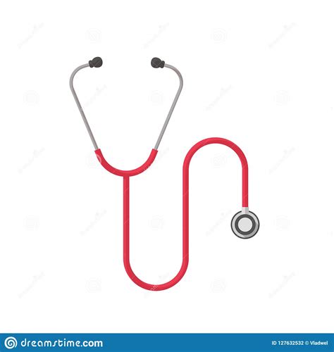 Red Stethoscope Isolated On White Background, Clipping Path Incl ...