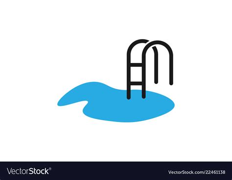 Water stair beach swimming pool logo design Vector Image