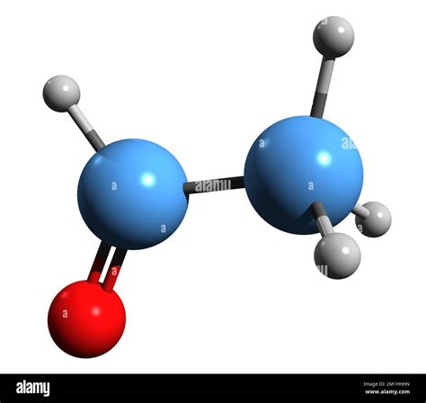 3D image of Acetaldehyde skeletal formula - molecular chemical ...