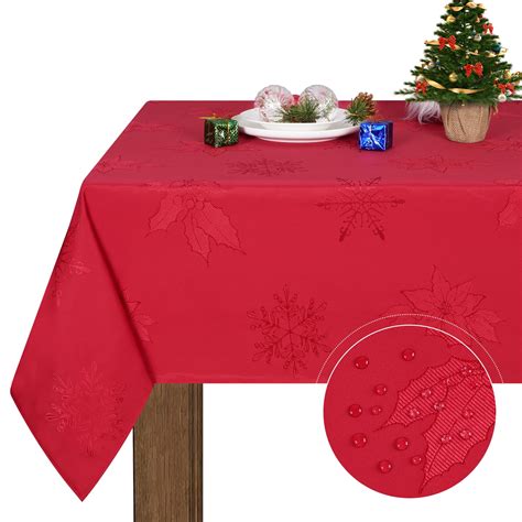 Sevenstars Christmas Tablecloth Jacquard Fabric Tablecloth Red ...