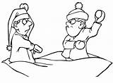 A Boy In Snowball Fight  Coloring Pages sketch template