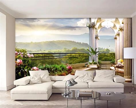 3d room wallpaper custom mural Out of the window, balcony painting home improvement 3d wall ...