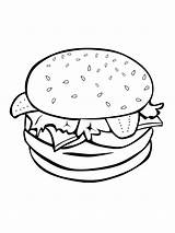Hamburger Coloring Page Free Printable  sketch template