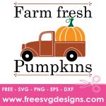 Fall Pumpkin Pick Up Truck Free SVG Files | freesvgdesigns.com