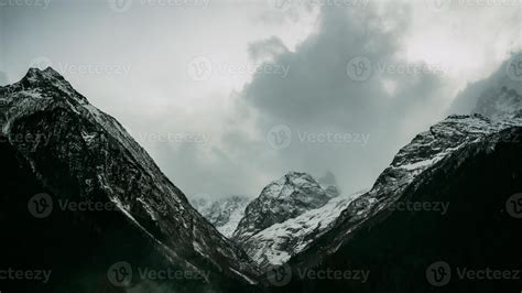 Dramatic snowy mountains Dombay 7150557 Stock Photo at Vecteezy