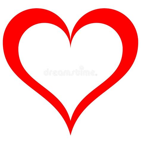 Heart Symbol Icon - Red Simple Outlined, Isolated - Vector Stock Vector - Illustration of ...