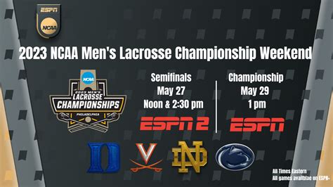 Ncaa Lacrosse Championship 2024 Schedule Of Events - josey marris