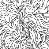 Hair texture Monochrome Wave Pattern Background Hand Drawn Lines  sketch template